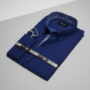 Navy Pinpoint Shirt - Blue