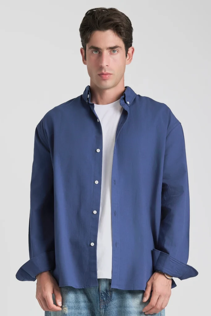 Navy Pinpoint Shirt 2